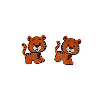 Новорічний декор "Тигреня" з фетру, набір 2 шт.