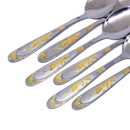 Набір чайних ложок Золотий Журавлик 6 штук, фото 3