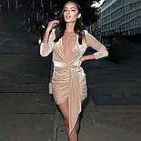 Оксамитове коротке плаття з асиметричною спідницею (р. S-M) 83033039, фото 2