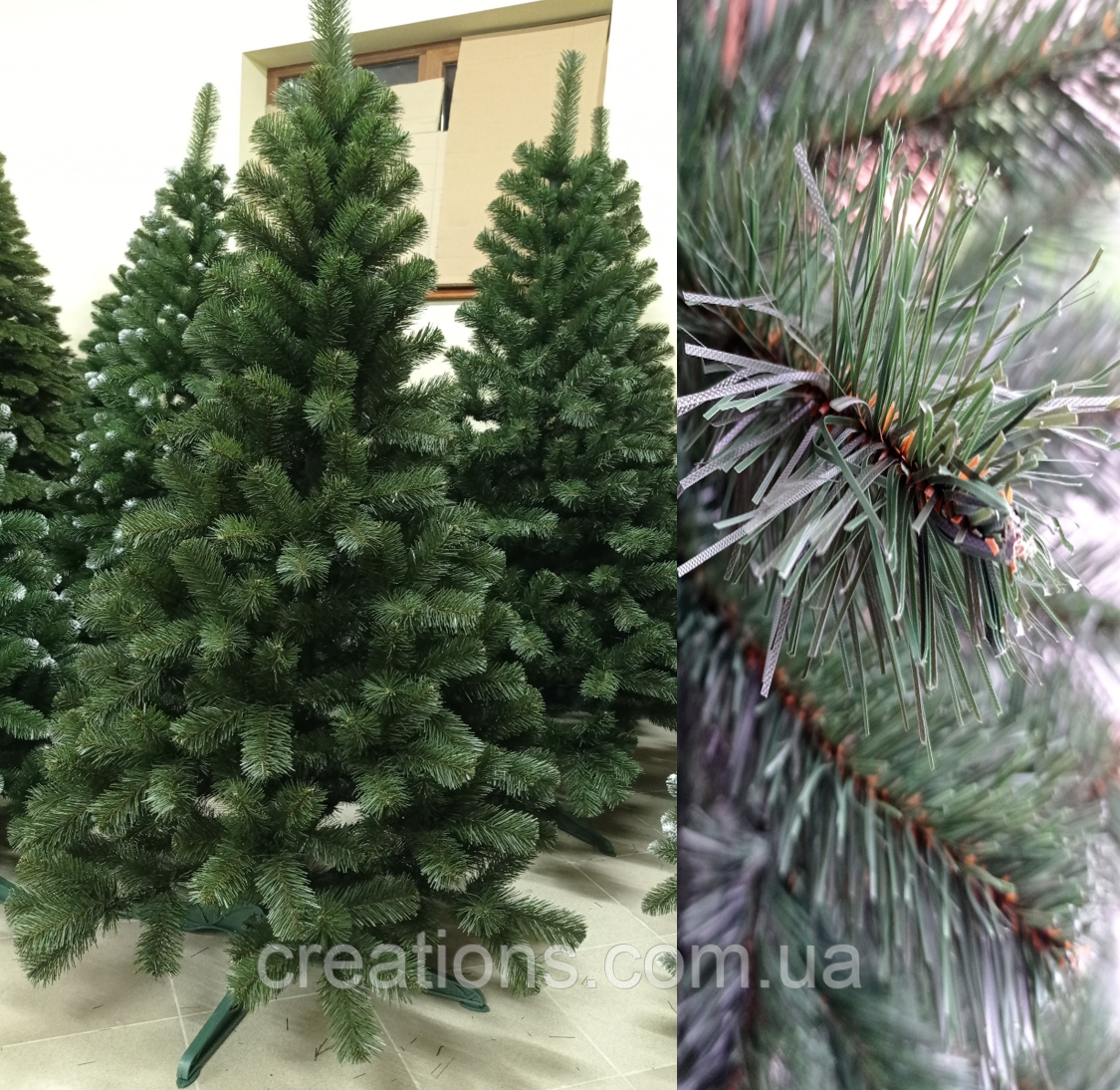 Ялинка штучна 3 м. Класична "Карпатська" пухнаста з підставкою, фото 1
