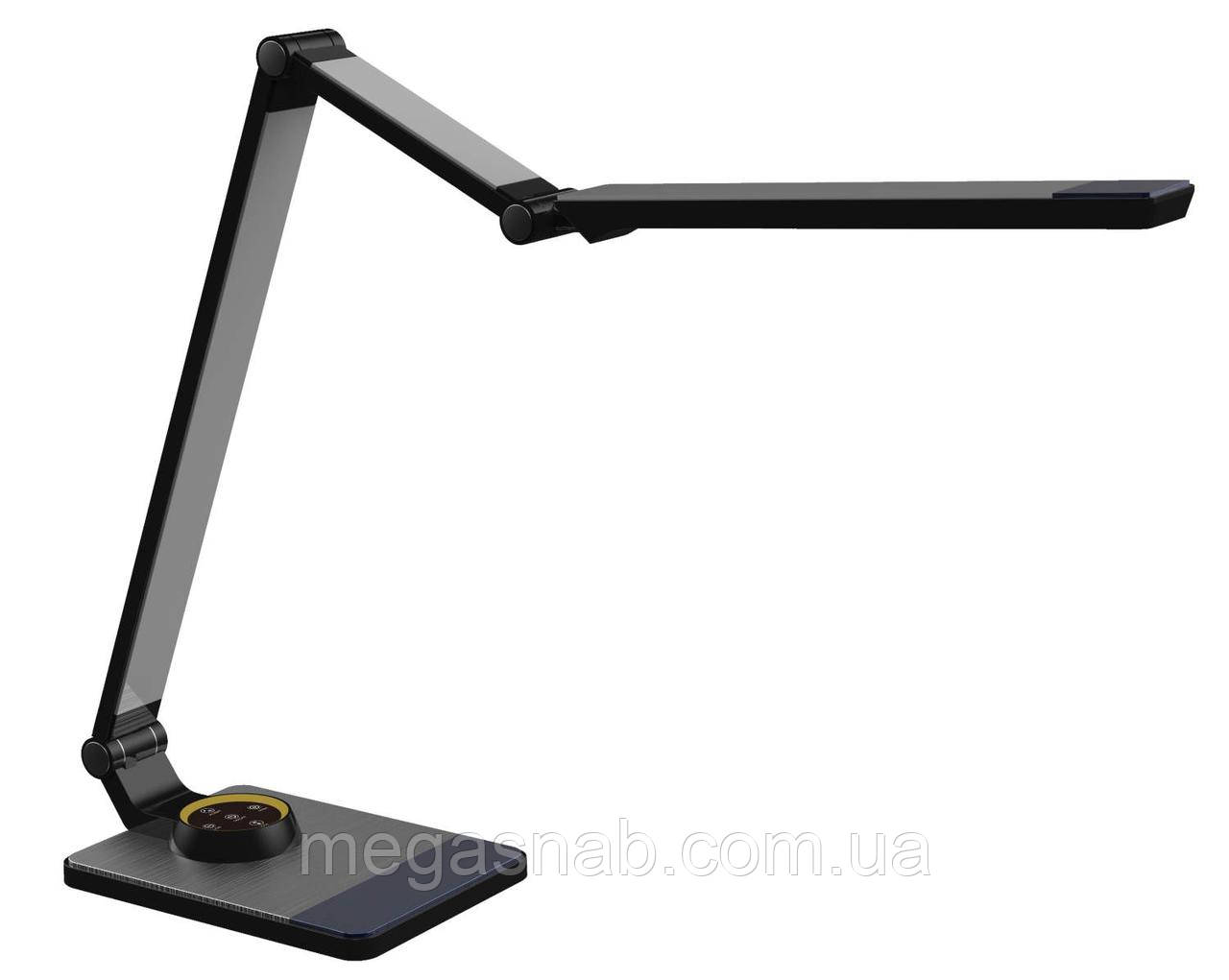 Настільна лампа світлодіодна TF-520 10 Вт LED 3000K-4000K-6000K USB срібло DELUX, фото 1