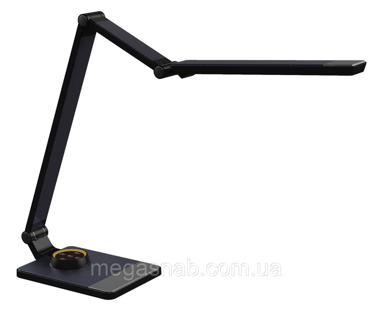 Настільна лампа світлодіодна TF-520 10 Вт LED 3000K-4000K-6000K USB чорна DELUX, фото 1
