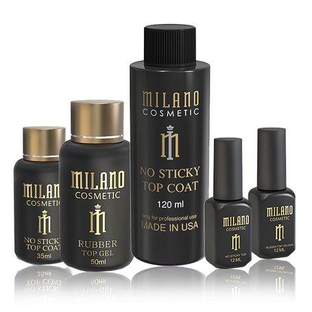 Манікюрні Бази та топи MILANO. Бази та топи з липким шаром. Strong Almaz Rubber Milano USA