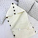 Конверт в'язаний із капюшоном білий, фото 3