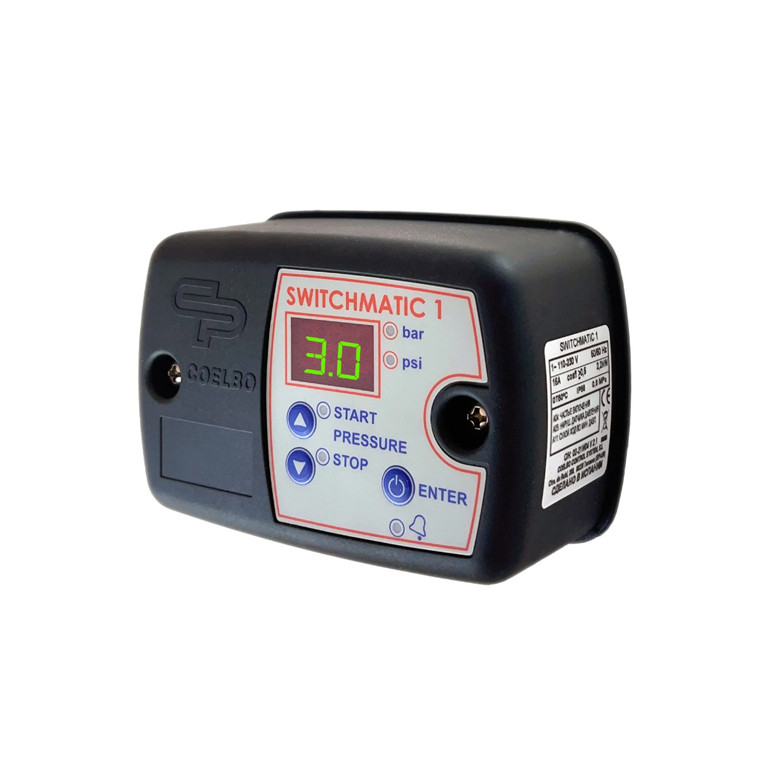 Електронне реле тиску Switchmatic 1, до 2,2 кВт, налаштування 0,7 – 7 бар (+ захист насосу від сухого ходу)