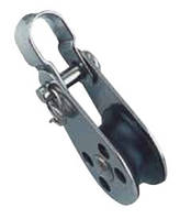 Блок такелажний одинарний з "пальцем" та "мочкою", арт. 8391425, нержавіюча сталь А4, 25мм