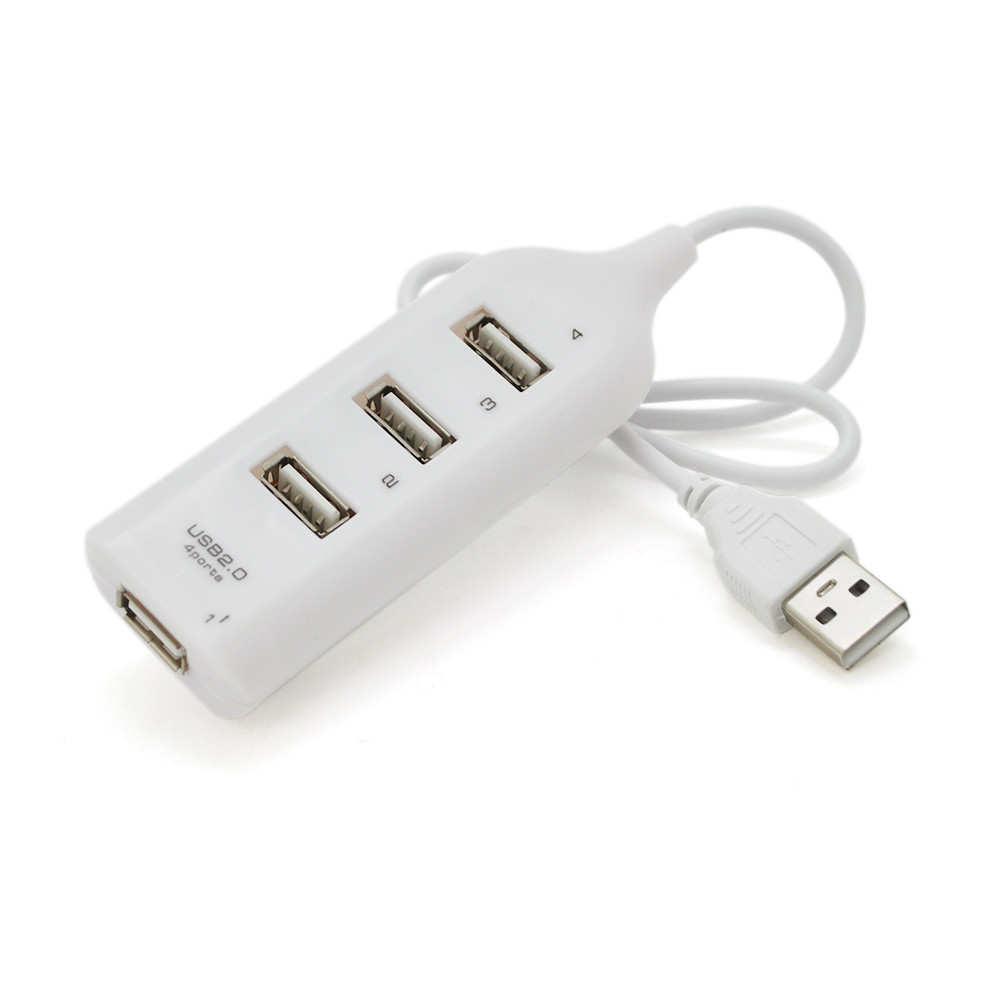 Хаб USB 2.0 4 порту, White, 480Mbts живлення від USB, Blister Q200