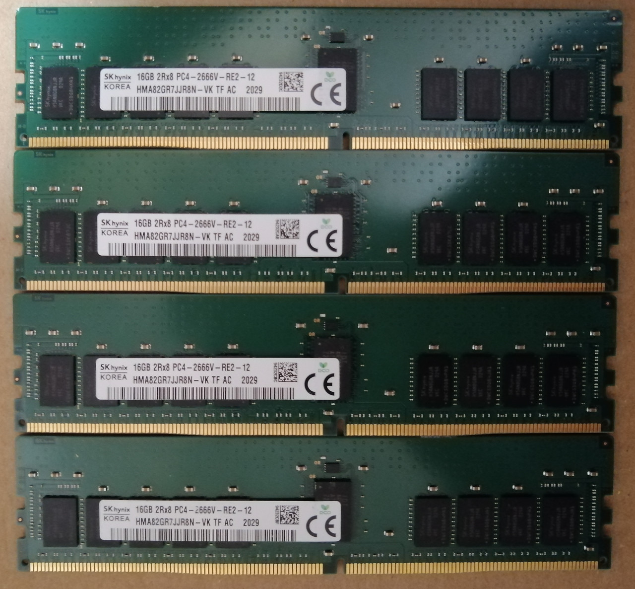 64GB 4*16GB Hynix 2Rx8 DDR4-2666V PC4-21333R RAM Серверна оперативна пам'ять HMA82GR7JJR8N 2666R