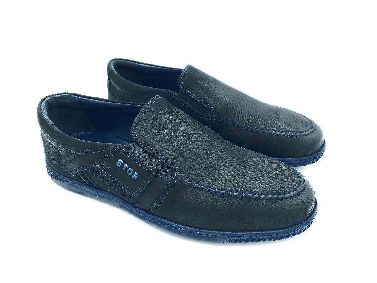 Мокасини Etor 16825-20350 чорно+синій