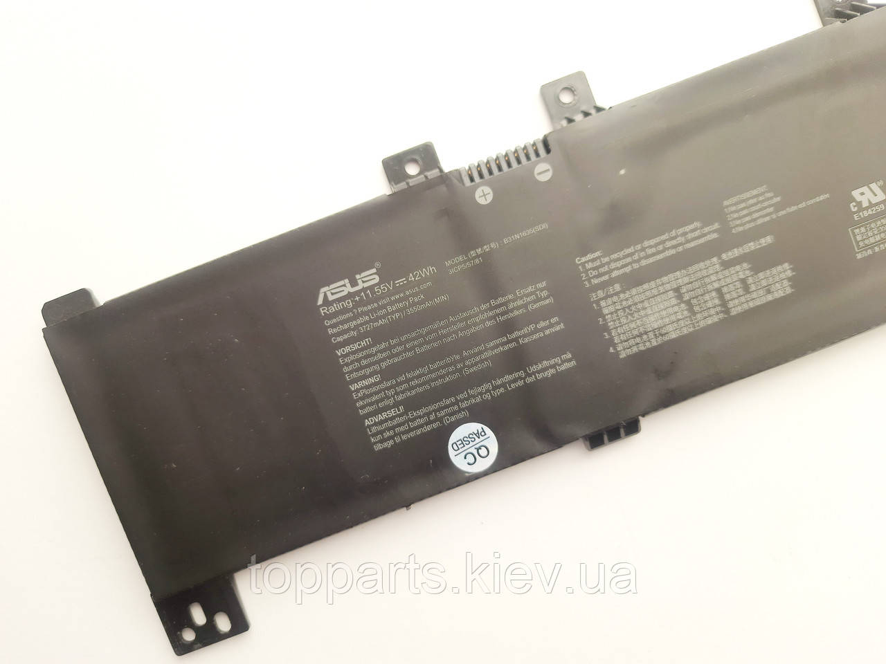 Батарея для ноутбука Asus VivoBook N705 B31N1635, 3653mAh (42Wh), 3cell, 11.52V, Li-ion, чорна, ОРИГІНАЛЬНА