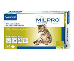 Мілпро Milpro – антигельмінтик для кошенят 4 мг/10 мг до 2 кг – 1 уп.