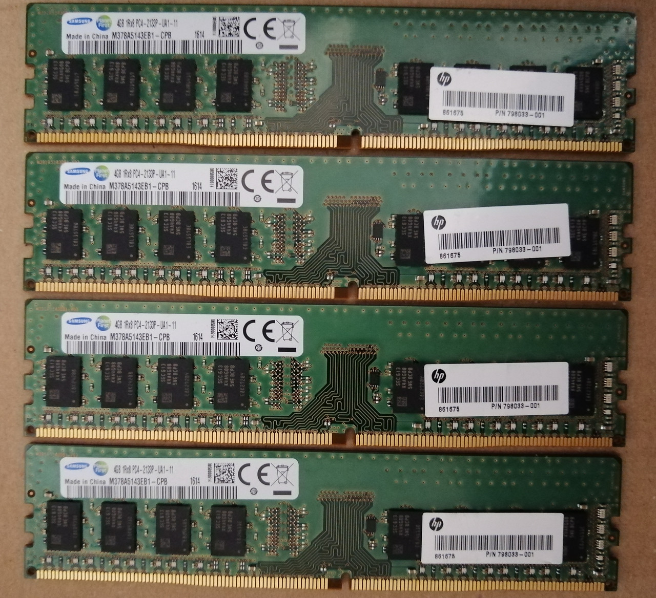 16GB 4x4GB DDR4 Samsung DDR4-2133P PC4-17000U RAM Оперативна пам'ять M378A5143EB1