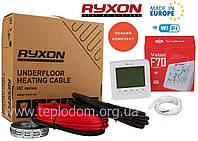 Теплый пол RYXON 5 м²- 6,3 м²/ 1000 Вт (50м) нагревательный кабель с программируемым терморегулятором F70