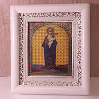 Ікона Благодатне Небо Пресвята Богородиця, лик 10х12 см, у білому дерев'яному кіоті