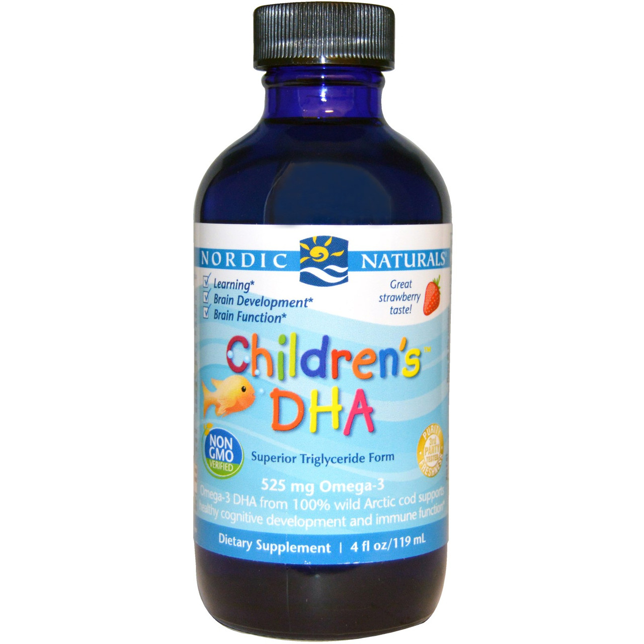 Дитяча ДГК, Полуниця, Nordic Naturals, Дитяча ДГК, Полуниця, 119 мл