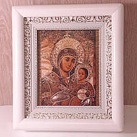Икона Пресвятая Богородица Вифлеемская, лик 10х12 см, в белом деревянном киоте