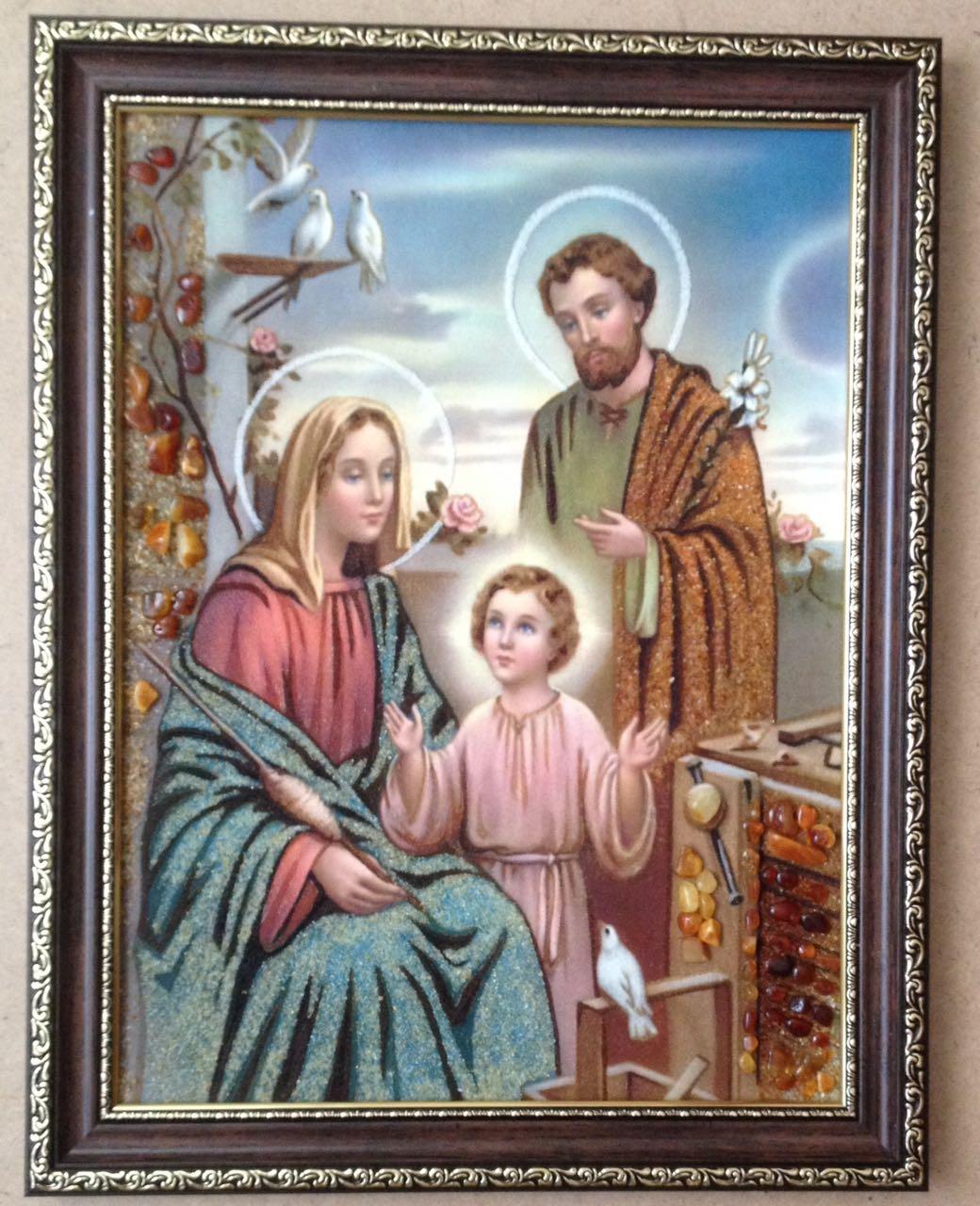 Картина из янтаря " Икона-Святое семейство " - фото 1 - id-p75988408