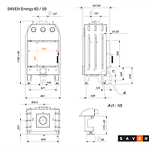 Камінна топка SAVEN Energy 60х50 (14,5 kW) ECO, фото 3