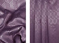 Портьерная ткань для штор Жаккард сиреневого цвета с рисунком