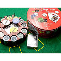 Покерний набір (2 колоди карт +240 фішок+сукно)(d-25. h -8,5 см)(вага фішки 4 гр. d-39 мм)