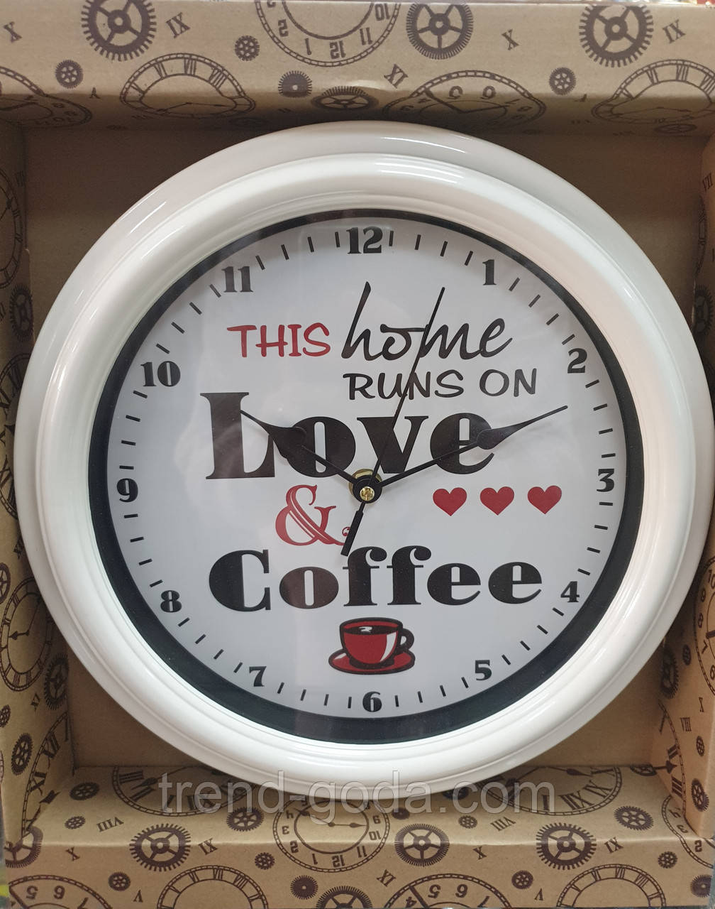Годинники настінні, білі, з написом Home