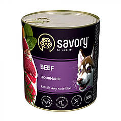 Вологий корм Savory Dog Gourmand для дорослих собак (яловичина) 800 г
