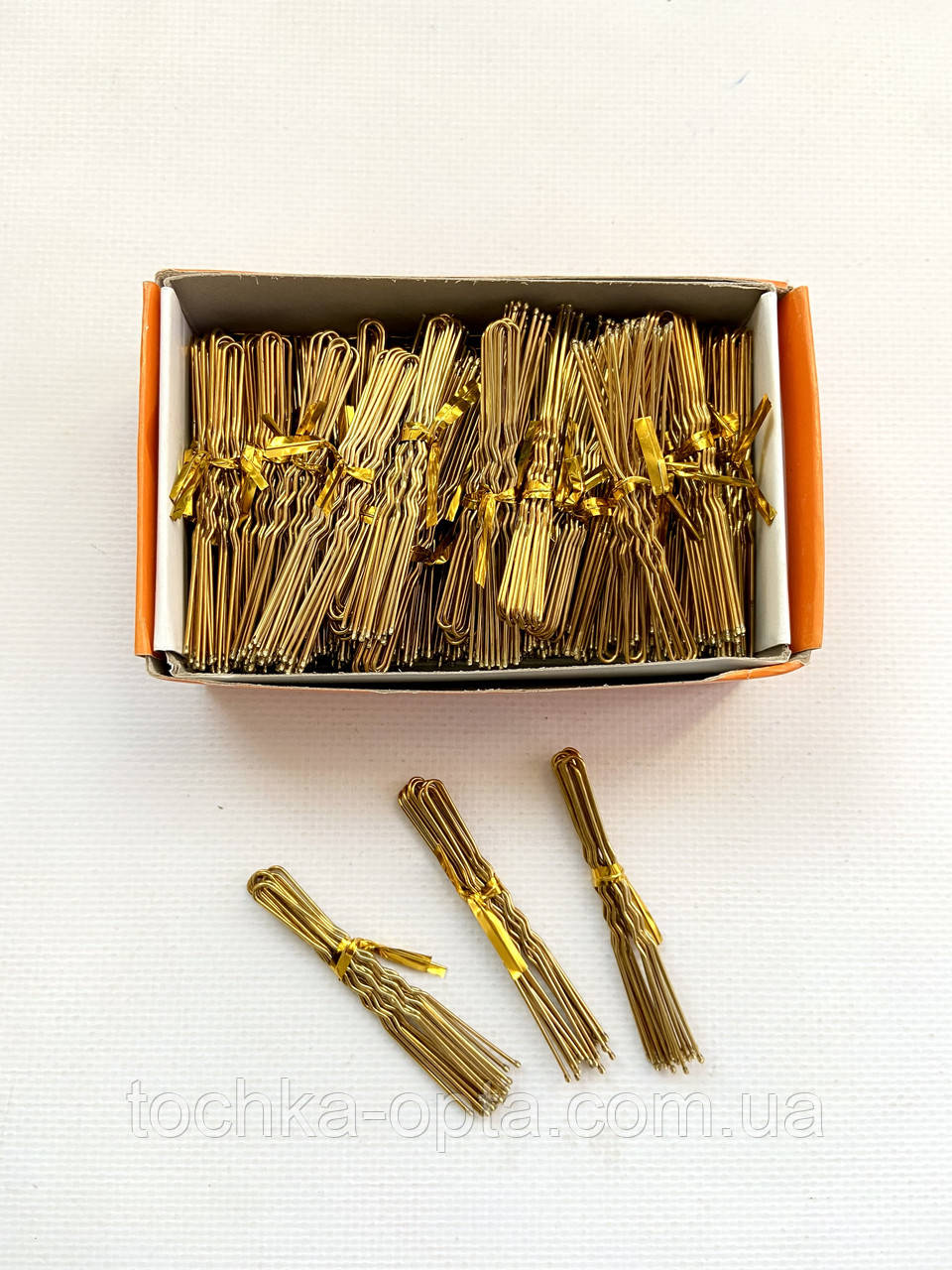 Шпильки для волосся золотисті 7 см, фото 1