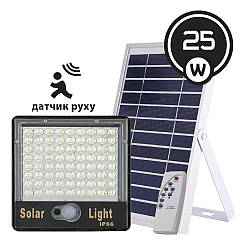 "Vargo-25d" 25W 6500K 1250 lm з датчиком руху вуличний led прожектор на сонячній батареї (111869)
