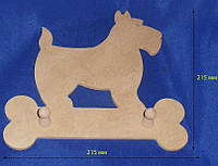 Вешалка Собака с гвоздиками 21,5х21,5 см Фанера заготовка для декора