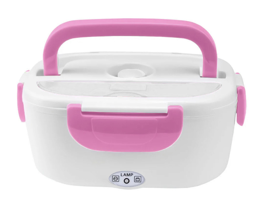 Ланчбокс з підігрівом LunchBox від мережі 220 В з двома контейнерами Pink (90489)
