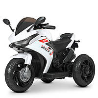 Детский электромобиль мотоцикл Трицикл Bambi М 4622-1 на Пластиковых колесах с MP3 / белый**