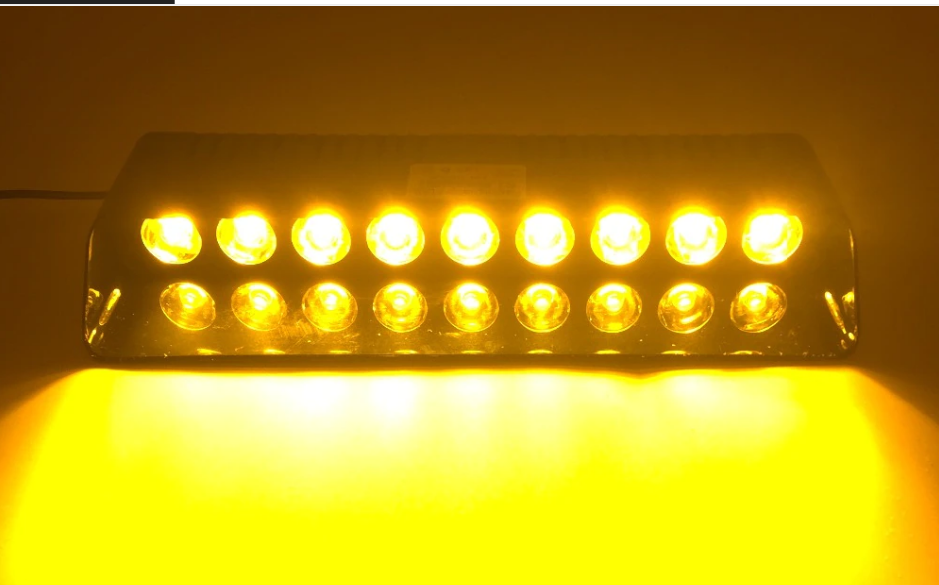 Стробоскоп на лобове скло 9 LED ДХО Мигалки для авто спец сигнали Жовтий