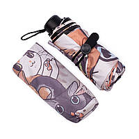 Маленька складана парасолька кишенькова міні парасолька для сумки KAFA "Кошенята"
