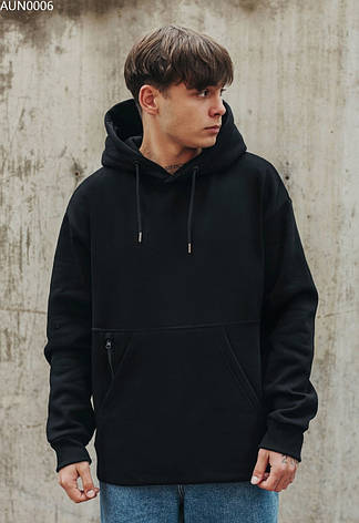 Мужская толстовка осень/зима Staff black logo oversize fleece чёрный AUN0006, фото 2