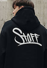 Мужская толстовка осень/зима Staff black logo oversize fleece чёрный AUN0006, фото 3