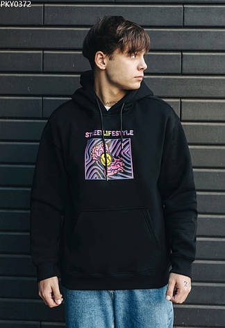 Толстовка Staff street lifestyle oversize fleece чорний PKY0372 XS, 44, фото 2