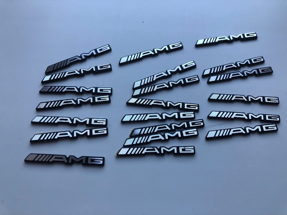3D-наклейка Алюмінієва AMG АМГ на Кермо, Аудіоколонки, Стайлінг ...