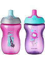 Поилка бутылочка непроливайка Tommee Tippee sportee, sippy cup розовая фиолетовая 300 мл