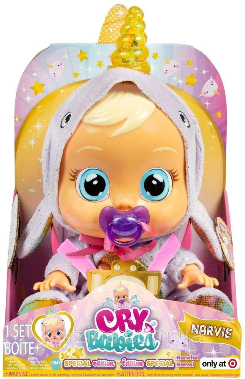 Інтерактивний пупс Cry Babies Narvie Плакса Єдиноріг зі світним рігом від IMC Toys Оригінал