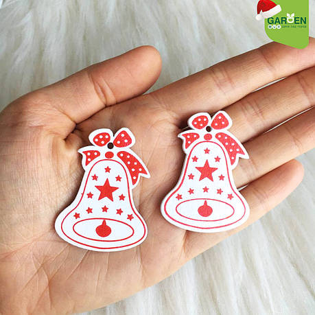 Новорічна підвіска Дзвіночок 5 см 10 шт., фото 1