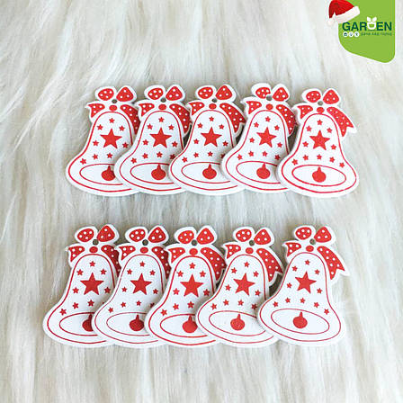 Новорічна підвіска Дзвіночок 5 см 10 шт., фото 2