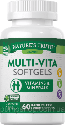 Вітаміни універсальні Nature's Truth Multi-Vita 60 капс., фото 1