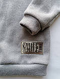 Светр для дівчинки, з високим горлом, в'язаний, світло сірий, SmileTime Pretty, фото 2