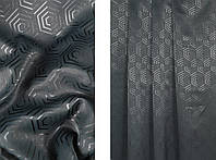 Портьерная ткань для штор Жаккард серого цвета с рисунком