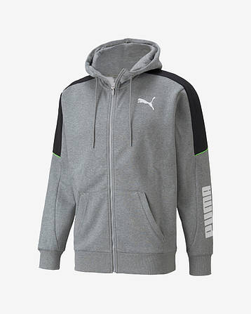 Кофта puma modern sports fz Hoode (оригінал) сіра, фото 3