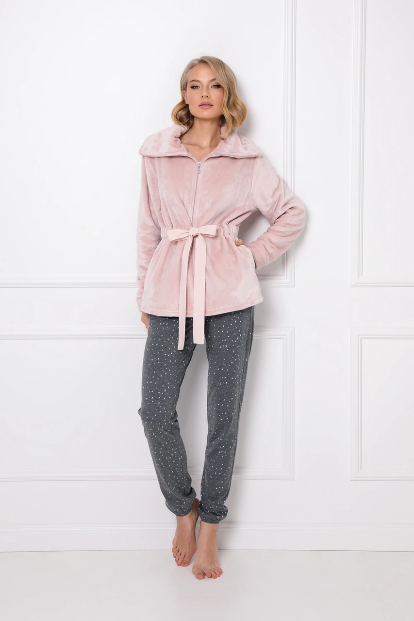 Теплий рожевий джемпер Aruelle Еve Jumper Dusty Pink жіночий, Жіноча кофта на застібці-блискавці, Затишний светр