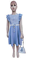 Нарядное платье для девочки голубое 110-128 см Турция 116