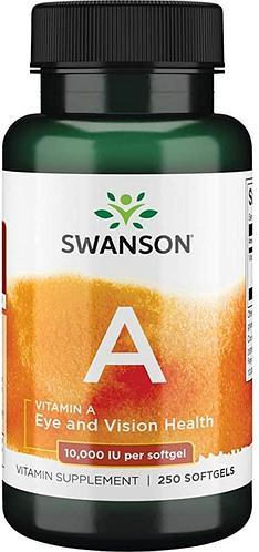 Вітамін А (ретинол) Swanson Vitamin A 10,000 IU 250 капс.