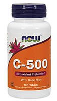 Now Vitamin C-500 With Rose Hips 100 tabs