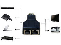 Адаптер удлинитель HDMI RJ45 Full HD 1080i 720p по витой паре UDP Cat 5e/6 (#2)